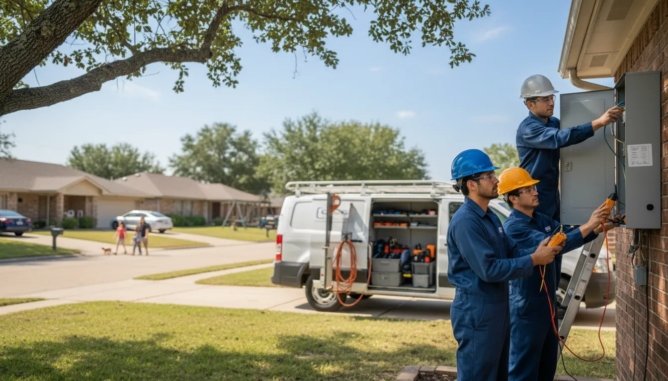 Certified electrician providing emergency electrical services in Midway, TX